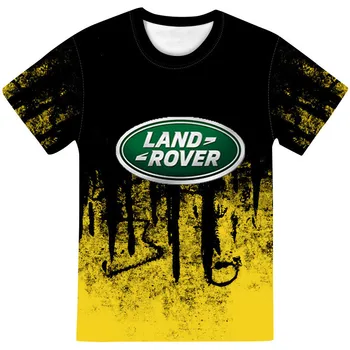 Poletje T-shirt za Moške Zabavno 3D Land Rover Avto Logotip Tiskanja Kratek Rokav Moda za Moške Velikosti Oe Velikost Vitek Moški Ženske T-shirt