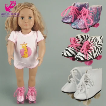 Lutka Čevlji za 18 Inch Ameriški Og Dekle Lutka Čevlji za Drsanje Zimski Škornji