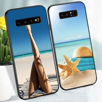 Y74 Poletje Plaža Kokosovo Conch Mehko Silikonsko Ohišje za Samsung Galaxy Note 8 9 S10 S8 S9 Plus, Lite S10E S6 S7 Rob