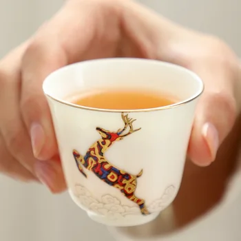 Kitajski Dehua Porcelana Teaware Nastavite Prenosni Preprost Avto Potovanje Steklo Čaj Pot in Skodelice Določa Keramični Kung Fu Teaware za Puer Čaja
