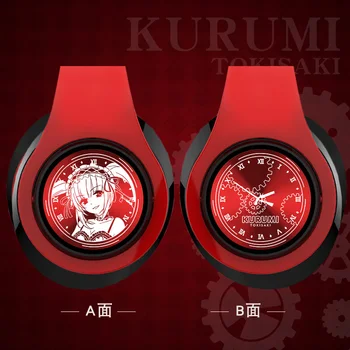 Anime DATUM ŽIVO Tokisaki Kurumi Nočna Brezžična Bluetooth Slušalka Moda Zložljive Slušalke Slušalke Cosplay Xmas Darila