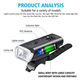 Izposoja Prednji Smerniki Kolo Svetlobe Z Akumulatorjem 1200mAh USB Polnilna Svetilka Kolesarska Svetilka 350 Lumnov LED Senzor