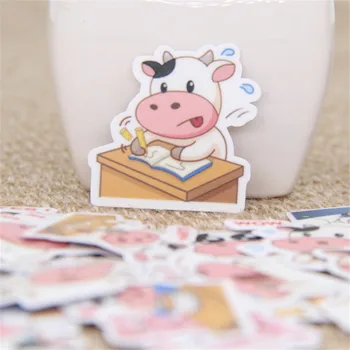 40 kos / set Srčkan čudovit krava face knjigo scrapbooking mehurček boja nalepke nalepke kawaii izraz, igrače za otroke