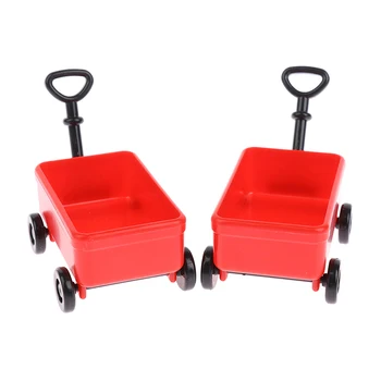 1:12 Mini Lepe Lutke Mini Plastični Rdeč Simulacije Vleče Voziček Handcart Model Dodatna Oprema Igrače
