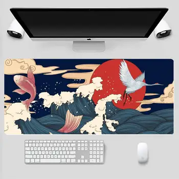 Kitajski Koi Rib Trajne Gume Miško Mat Pad Desk Tabela Zaščito Igro Urad za Delo Miško Mat tipke X, XL Non-slip Laptop Blazine