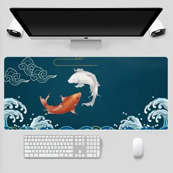 Kitajski Koi Rib Trajne Gume Miško Mat Pad Desk Tabela Zaščito Igro Urad za Delo Miško Mat tipke X, XL Non-slip Laptop Blazine