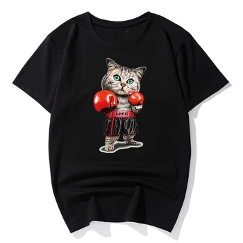 Moški smešno mačka t-majice kratek rokav Ustvarjalne tshirt lep pes poletje plus velikost velika tees 5XL 6XL 7XL 8XL doma priložnostne rdeče vrhovi 54