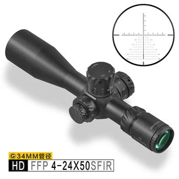 HD 4-24X50 SFIR SLT FFP IR-MIL Z nič stop funkcijo Odkritje actical Dolgo Območju Streljanje, Lov riflescope 34 mm