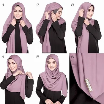 2021 Moda Za Ženske Trdna Šifon Headscarf Pripravljen Nositi Instant Hidžab Šal Muslimansko Ruto Islamske Hijabs Arabski Ovijte Glavo, Rute