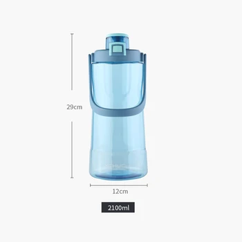 2100ML visoke Zmogljivosti Plastične Steklenice za Vodo Plastenka Vode Telovadnici pivske Steklenice Waterbottle Za Šport na Prostem Kampiranje