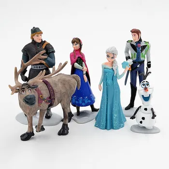 Disney Zamrznjene 6 Kos/Set 6-11 cm Princesa Anna Elsa Kristoff Sven Olaf PVC figuric Model Lutke Zbirka Darilo za Rojstni dan Igrača