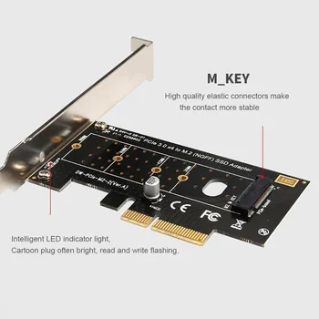 NVME M. 2 za PCIE3.0X4 PCI-E Riser Card Visoke Hitrosti Razširitev PCI Express Card M Ključ Vmesnik NGFF SSD Prilagodilnik Pretvornika