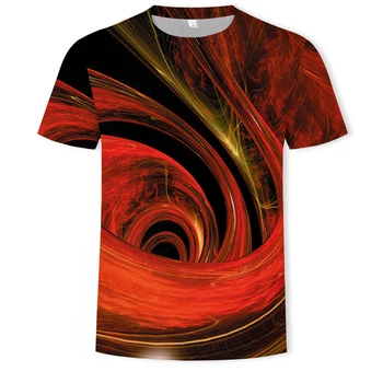 Poletje moška T-shirt 3D digitalni tisk, grafični T-shirt kariran prugasta psihedelični moda kratke kažejo dihanje velikosti