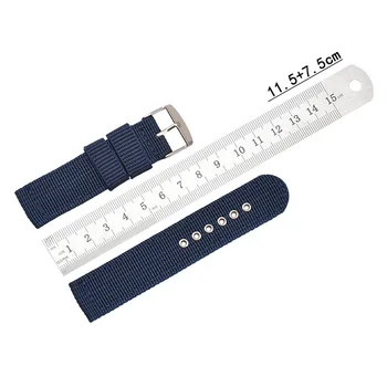 Mehko in Udobno Najlon Trak Univerzalno Nadomestno Platno Watchband 16 mm 18 mm 20 mm 22 mm 24 mm Nepremočljiva Watch Band