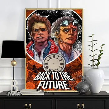 Klasična Nazaj v Prihodnost Film Letnik Plakatov in Fotografij Wall Art Abstraktno Sliko Platno Slikarstvo za Dnevni Sobi Doma Dekor