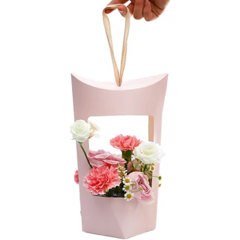 Cvetlični Darilni Papir, Škatle Jasno Okno Transparentne Prenosne Darilo Pakiranje Škatle Torbici Cvet Pakiranje Škatle Za Svate