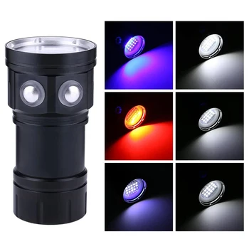 Podvodni 100m vodoodporna LED potapljanje taktično svetilko 20000Lumens 6x XHP90 fotografija Video fill light z 18650 polnilnik