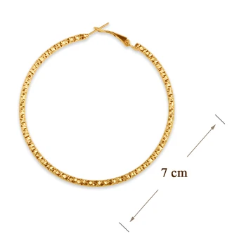 Zlate in srebrne barve Visoke kakovosti Velike, okrogle 7cm Hoop uhan za Ženske ohraniti barvo za dolgo časa ženski darilni uho nakit 2020