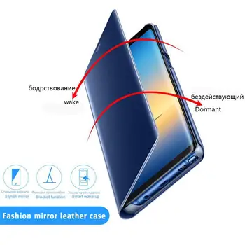 Anti-padec Pametne Flip Primeru Telefon Za Xiaomi Redmi Opomba 5 5A Plus 4X Pro 3 4 6 A2 Lite S2 Y2 6A POJDI Ogledalo Zaščitni Pokrov ležišča
