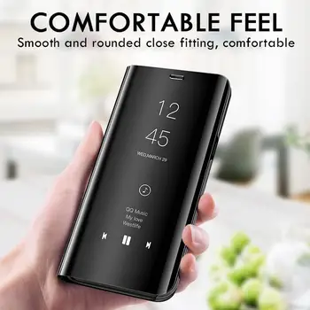 Anti-padec Pametne Flip Primeru Telefon Za Xiaomi Redmi Opomba 5 5A Plus 4X Pro 3 4 6 A2 Lite S2 Y2 6A POJDI Ogledalo Zaščitni Pokrov ležišča