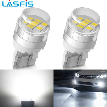 LASFIS 2x 7443 T20 W21/5W LED Luč Za Lada Kalina Granta Vesta DRL LED Žarnice Canbus Brez Napake 12V 6000K Bela Super Svetla