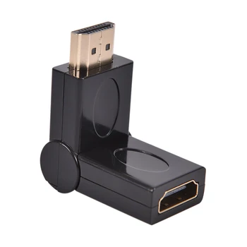 Prenosni Mikro-HDMI Moški-HDMI Ženski 180/360 Stopinj Vrtljivo 90 Desni Kotni Adapter Cable Converter za Tablični računalnik