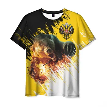 Moška T-shirt 3D cesarsko zastavo in Medved
