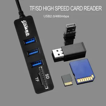 Zvezdišče USB Combo 3 Vrata High Speed USB 2.0 Hub Razdelilnik Multi USB Combo 2 V 1 SD/TF Card Reader Za osebni RAČUNALNIK Prenosni Računalnik