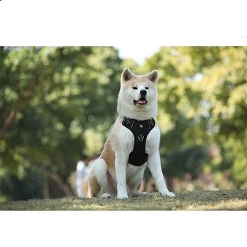 Velik Pes Pas Najlon Ne-Pull Pet Pas Nastavljiv Mehko Reflektivni Pes Telovnik Easy Control Ročico Pas za Majhne, Velike Pse