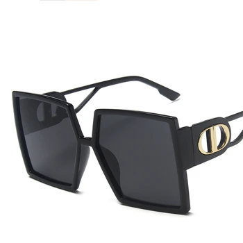 2021 Kvadratnih Prevelik Sončna Očala Ženske Velik Okvir, Barvite Sončne Očala Ženski Ogledalo Oculos Unisex Gradient Hip Hop Odtenki