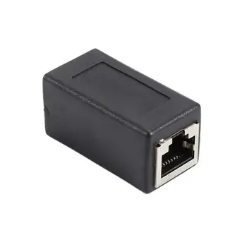 1x Prenosni RJ45 Ženski Ženski Omrežje Ethernet LAN Povežite Napajalnik Modul Mini Trajne Priključek Tok Črna