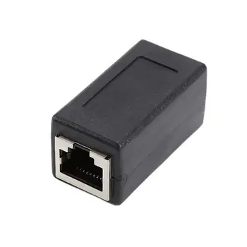 1x Prenosni RJ45 Ženski Ženski Omrežje Ethernet LAN Povežite Napajalnik Modul Mini Trajne Priključek Tok Črna