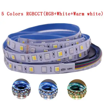 12 mm PCB 5M 4in1 5in1 RGB+SCT LED Trak 5050 60leds/m 5 Barv v 1 žeton CW+RGB+WW RGBW RGBWW upogljiv Led Trak Svetlobe 12V 24V
