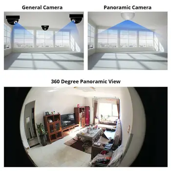 Najnovejše HD 360° Panoramski Wifi 1080P IP Kamero Žarnice Home Security Video Kamera Brezžična CCTV Nadzor Fisheye Omrežja