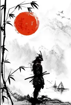 Japonska Samurai Art Film Tiskanja Svile Plakat Doma Stenski Dekor 24x36inch