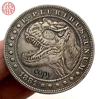 1881 Tyrannosaurus Skitnica Niklja Kopija Kovanca Dinozaver Bakreni Kovanci Zbirateljskih Orel Izziv Kovanec