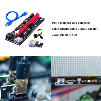 Ver 009S USB 3.0 PCI-e Riser PCIe PCI Express 1X do 16X razširitveno napravo vmesniško Kartico SATA 15Pin-do 6-Nožični Napajalni Kabel