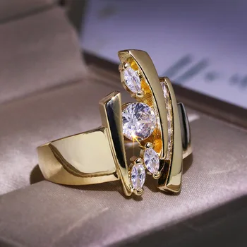 Milangirl Občutljivo Napolnjena CZ Nosorogovo Obroči Luksuzni Poročni prstan Obljubo Udejstvovanje Obroči Za Ženske, Nakit