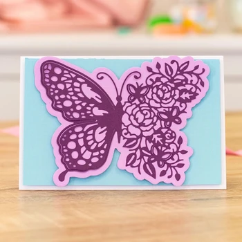 Rezanje kovin Matrice Cvetlični metulj kartica Scrapbooking Šablono Izrežite Umreti Za DIY Kartico Obrti Ročno