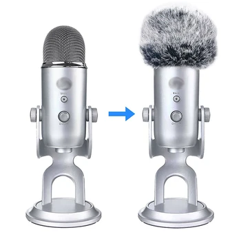 Mikrofon Zajema Zmanjšuje Šum Vetra Za Modro Yeti Pro Mikrofon Zajema Krznen In Udobno Mic Za Javno Petje Intervju