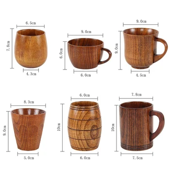 Visoka kakovost ustvarjalne Naravnega lesa vrč kave, kozarec vina grelnik vode Izolacija čaj pokal Za družino čaj soba, bar Pivo Mleko Drinkware