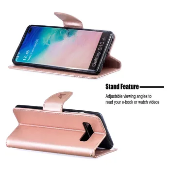 Pokrovček za Samsung Galaxy S9 S10 Plus Denarnice Primeru Usnje za Galaxy S10E Stojalo Držalo za Kartico Trakovi Primeru