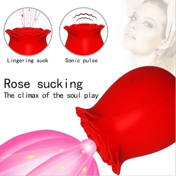 Rose Oblikovan Vaginalne Atraktor Intimne Igre Sesanje Pokal Usta Lizanje Klitoris Za Spodbujanje Žensk Rose Igrače