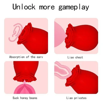 Rose Oblikovan Vaginalne Atraktor Intimne Igre Sesanje Pokal Usta Lizanje Klitoris Za Spodbujanje Žensk Rose Igrače