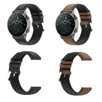 Poslovni Usnjeni Trak Za Huawei Watch GT2 Pro Silikonska Vodotesna Sweatproof Unisex Manšeta Za Samsung Galaxy Pametno Gledati