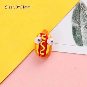 10pcs 3D Mleka Hot dog Smolo Čare Hrane Obesek Obrti DIY, zaradi Česar Ugotovitev, Ročno izdelan Nakit za Uhane, Ogrlico, ki Za Darilo