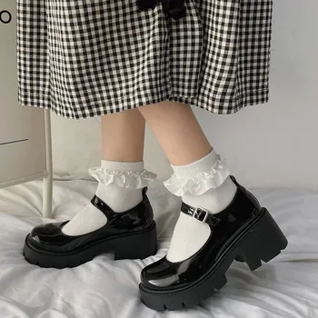 Ženske Čevlje Japonski Slog Lolita Čevlji Ženske Letnik Mehko Visoke Pete Platforma čevlji Študent Mary Jane čevlji Platformo