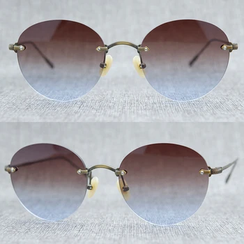 Retro super velika okrogla sončna očala za ženske luksuzne blagovne znamke velik okvir za ženske sončna očala Moda gradient za ženske očala