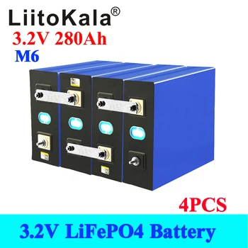 4pcs LiitoKala 3.2 V 280Ah lifepo4 baterije DIY 12V 48V 280AH Akumulatorske baterije za Električni avto, RV Sončne Energije brez Davka