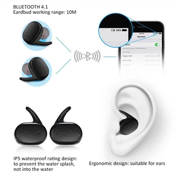G. Bai TWS Bluetooth Slušalke Mini Brezžične Slušalke 9D Stereo Šport Vodotesne Slušalke Čepkov Z Mikrofonom Polnjenje Box